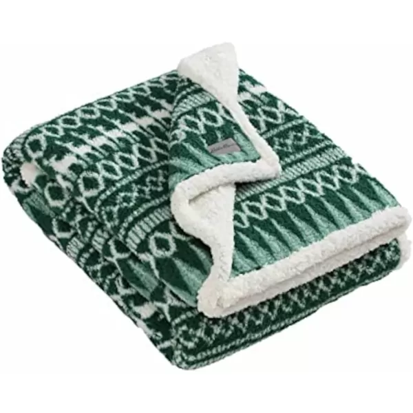 imageEddie Bauer  Throw Blanket Reversible Sherpa Bedding Warm amp Lightweight Home Decor for Colder Months Alpine Fair Isle ThrowAlpine Fair Isle Green
