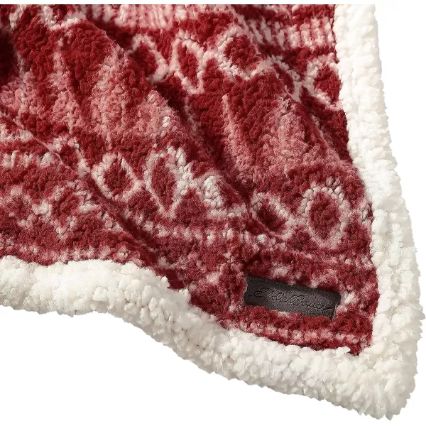 imageEddie Bauer  Throw Blanket Reversible Sherpa Bedding Warm amp Lightweight Home Decor for Colder Months Alpine Fair Isle ThrowAlpine Fair Isle RedWhite