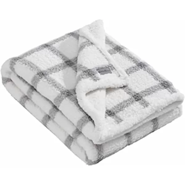 imageEddie Bauer  Throw Blanket Reversible Sherpa Bedding Warm amp Lightweight Home Decor for Colder Months Alpine Fair Isle ThrowBunkhouse Plaid GreyIvory