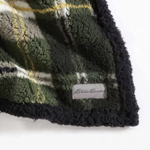 imageEddie Bauer  Throw Blanket Reversible Sherpa Bedding Warm amp Lightweight Home Decor for Colder Months Alpine Fair Isle ThrowTrailhead Plaid Green