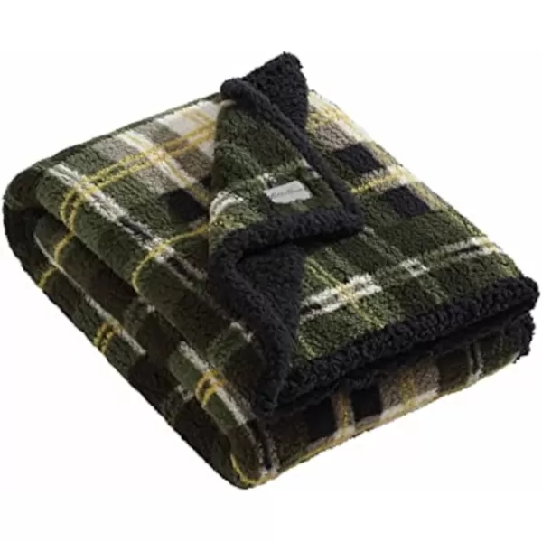 imageEddie Bauer  Throw Blanket Reversible Sherpa Bedding Warm amp Lightweight Home Decor for Colder Months Alpine Fair Isle ThrowTrailhead Plaid Green
