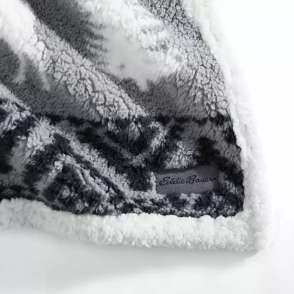 imageEddie Bauer  Throw Blanket Reversible Sherpa Bedding Warm amp Lightweight Home Decor for Colder Months Alpine Fair Isle ThrowWoodland Fair Isle GreyWhite