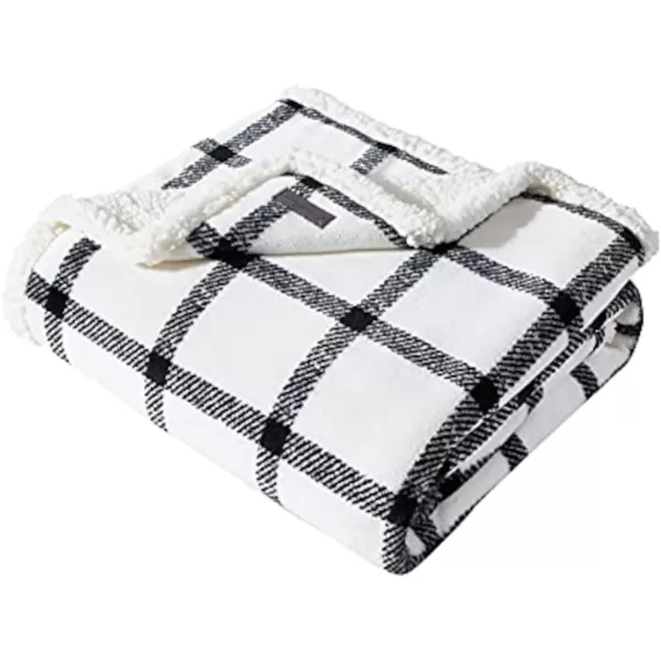 imageEddie Bauer  Throw Blanket Reversible Sherpa Fleece Bedding Home Decor for All Seasons Bunkhouse Plaid Red ThrowSherpa Fleece BeigeCharcoal
