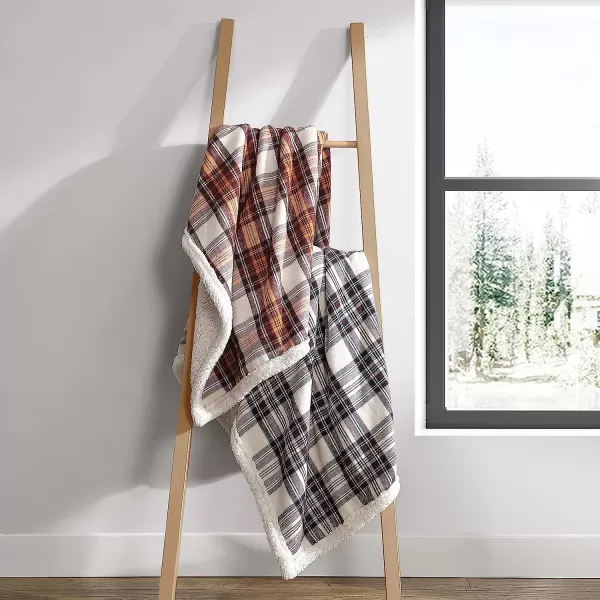 imageEddie Bauer  Throw Blanket Reversible Sherpa Fleece Bedding Home Decor for All Seasons Edgewood Red ThrowThrow 60 in x 50 in Edgewood Khaki