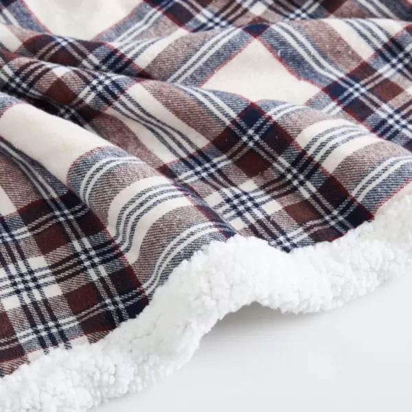 imageEddie Bauer  Throw Blanket Reversible Sherpa Fleece Bedding Home Decor for All Seasons Edgewood Red ThrowThrow 60 in x 50 in Edgewood Khaki