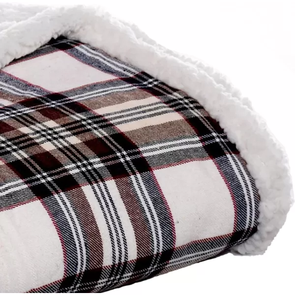 imageEddie Bauer  Throw Blanket Reversible Sherpa Fleece Bedding Home Decor for All Seasons Edgewood Red ThrowThrow 60 in x 50 in Edgewood Khaki
