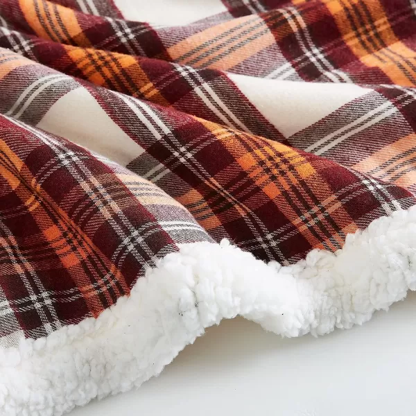 imageEddie Bauer  Throw Blanket Reversible Sherpa Fleece Bedding Home Decor for All Seasons Edgewood Red ThrowThrow 60 in x 50 in Edgewood Red