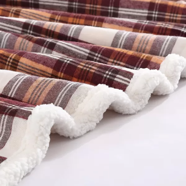 imageEddie Bauer  Throw Blanket Reversible Sherpa Fleece Bedding Home Decor for All Seasons Edgewood Red ThrowThrow 60 in x 50 in Edgewood Red