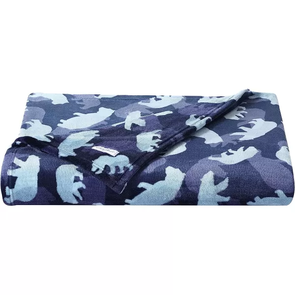 imageEddie Bauer  Throw Blanket Soft amp Cozy Kids Fleece Blanket Ideal for Toddler Bedding Fish Lake Grey ThrowFullQueen Camp Camo Navy