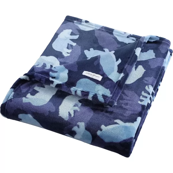 imageEddie Bauer  Throw Blanket Soft amp Cozy Kids Fleece Blanket Ideal for Toddler Bedding Fish Lake Grey ThrowThrow Camp Camo Navy