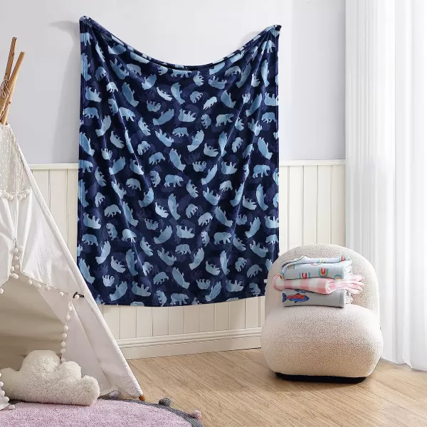 imageEddie Bauer  Throw Blanket Soft amp Cozy Kids Fleece Blanket Ideal for Toddler Bedding Fish Lake Grey ThrowThrow Camp Camo Navy