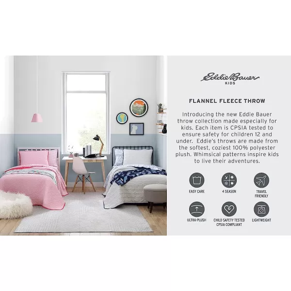 imageEddie Bauer  Throw Blanket Soft amp Cozy Kids Fleece Blanket Ideal for Toddler Bedding Fish Lake Grey ThrowThrow Fish Lake GreyMulti