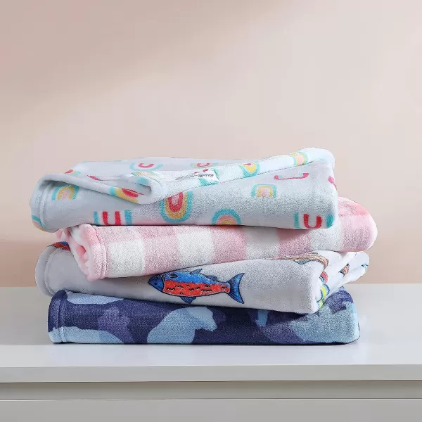imageEddie Bauer  Throw Blanket Soft amp Cozy Kids Fleece Blanket Ideal for Toddler Bedding Fish Lake Grey ThrowThrow Fish Lake GreyMulti