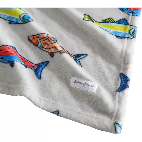 imageEddie Bauer  Throw Blanket Soft amp Cozy Kids Fleece Blanket Ideal for Toddler Bedding Fish Lake Grey ThrowThrow Fish Lake GreyMulti