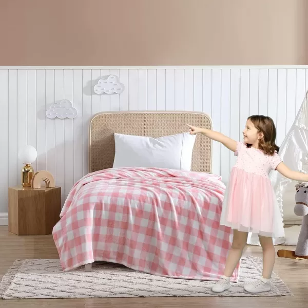 imageEddie Bauer  Throw Blanket Soft amp Cozy Kids Fleece Blanket Ideal for Toddler Bedding Fish Lake Grey ThrowTwin Poppy Plaid PinkWhite