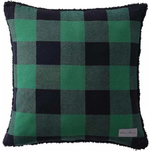 imageEddie Bauer  Throw Blanket with Pillow Cover Reversible FlannelSherpa Bedding Set Buffalo Plaid Home Decor for All Seasons GreenBlack Throw Bundle50 x 60 GreenBlack