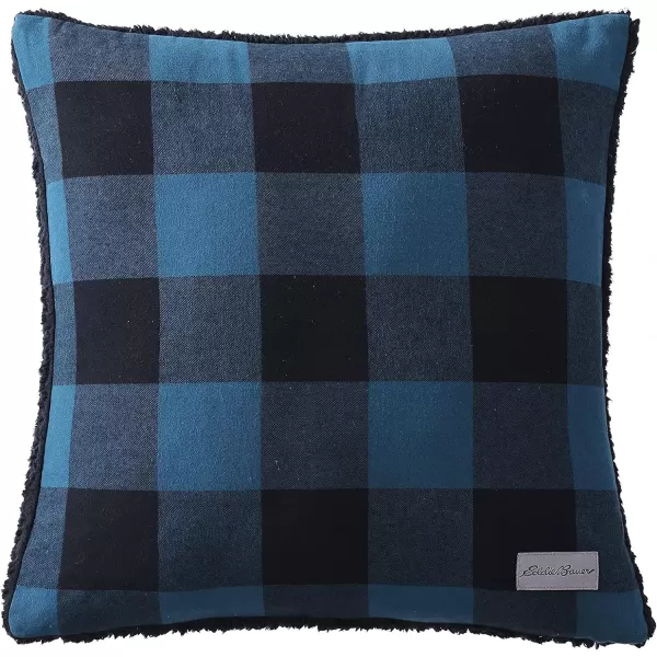 imageEddie Bauer  Throw Blanket with Pillow Cover Reversible FlannelSherpa Bedding Set Buffalo Plaid Home Decor for All Seasons GreenBlack Throw Bundle50 x 60 BlueBlack