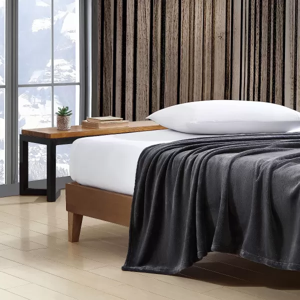 imageEddie Bauer  Twin Blanket Ultra Plush Bedding Lightweight Home Decor for All Seasons Grey TwinQueen Solid Grey