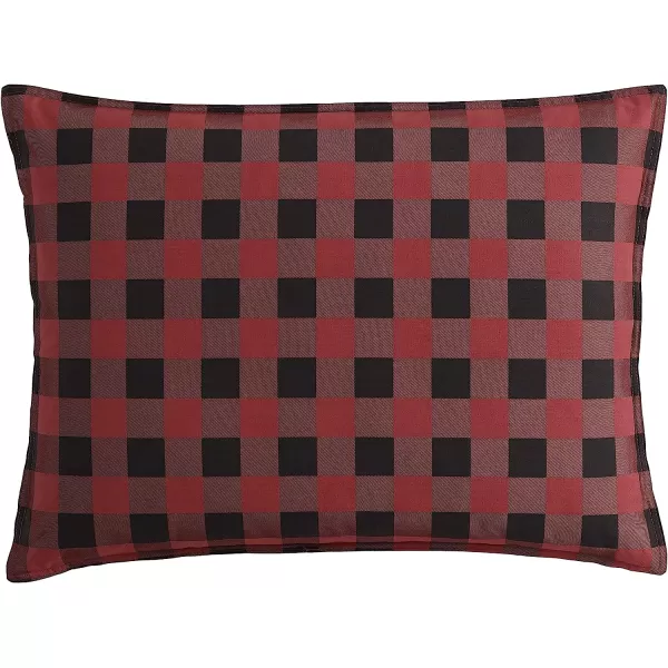 imageEddie Bauer  Twin Comforter Set Cotton Reversible Bedding Buffalo Plaid Home Decor for All Seasons RedBlack TwinRedBlack King
