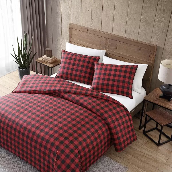 imageEddie Bauer  Twin Comforter Set Cotton Reversible Bedding Buffalo Plaid Home Decor for All Seasons RedBlack TwinRedBlack Twin