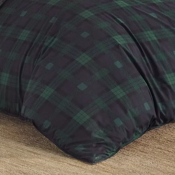 imageEddie Bauer  Twin Comforter Set Cotton Reversible Bedding with Matching Sham Stylish Plaid Home Decor Woodland Tartan Green TwinQueen
