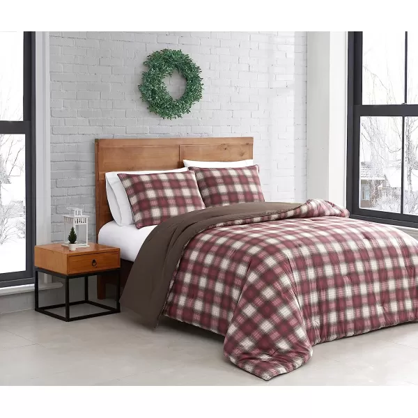 imageEddie Bauer  Twin Comforter Set Reversible Alt Down Bedding with Matching Sham Home Decor for Colder Months Navigation Red TwinFullQueen Navigation RedBlackIvory