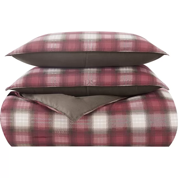 imageEddie Bauer  Twin Comforter Set Reversible Alt Down Bedding with Matching Sham Home Decor for Colder Months Navigation Red TwinKing Navigation RedBlackIvory