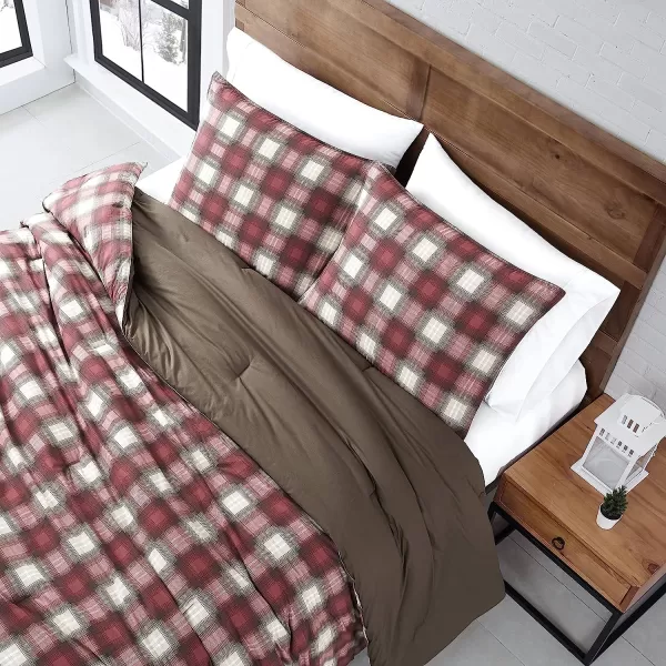 imageEddie Bauer  Twin Comforter Set Reversible Alt Down Bedding with Matching Sham Home Decor for Colder Months Navigation Red TwinTwin Navigation RedBlackIvory