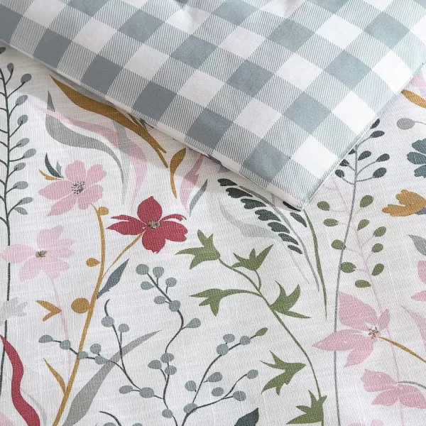 imageEddie Bauer  Twin Comforter Set Reversible Cotton Bedding with Matching Sham Classic Floral Home Decor with Plaid Reverse Woodland Forest Grey TwinKing Woodland Forest Grey