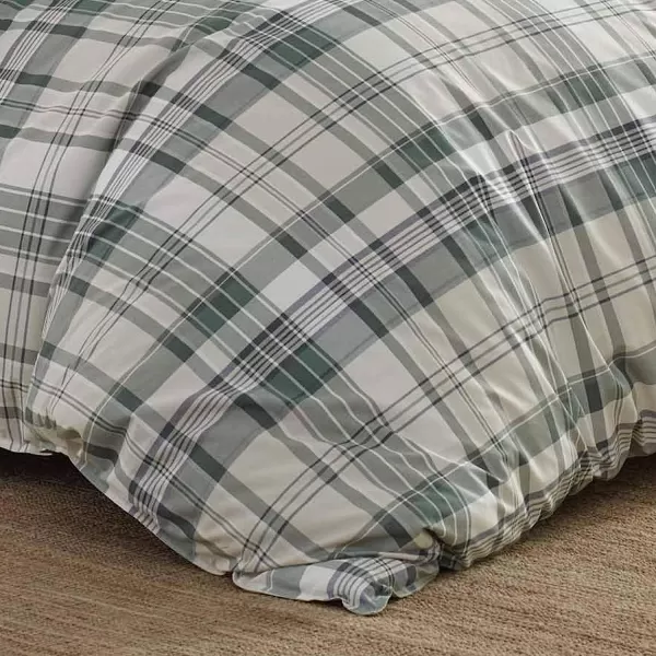 imageEddie Bauer  Twin Comforter Set Reversible Cotton Bedding with Matching Sham Plaid Home Decor for All Seasons Timbers Green TwinQueen