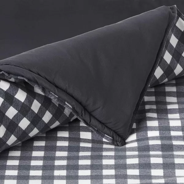 imageEddie Bauer  Twin Comforter Set Reversible Cotton Bedding with Matching Sham PreWashed for Added Softness Kingston Navy TwinCharcoal Queen