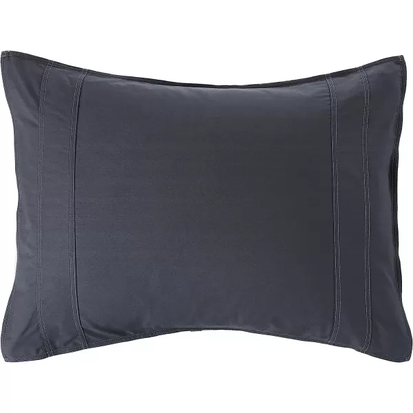 imageEddie Bauer  Twin Comforter Set Reversible Cotton Bedding with Matching Sham PreWashed for Added Softness Kingston Navy TwinCharcoal Queen