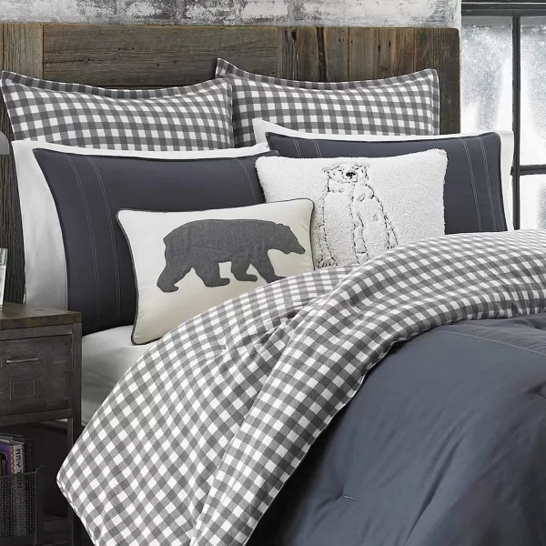 imageEddie Bauer  Twin Comforter Set Reversible Cotton Bedding with Matching Sham PreWashed for Added Softness Kingston Navy TwinCharcoal Twin