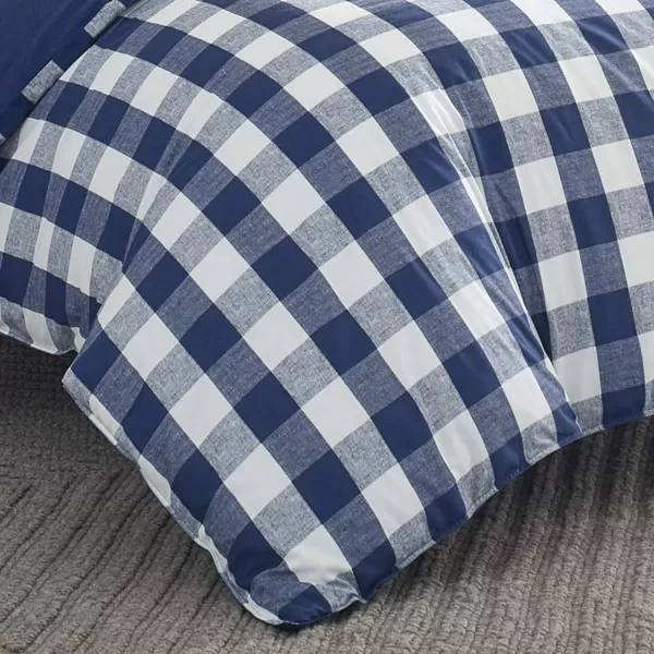 imageEddie Bauer  Twin Comforter Set Reversible Cotton Bedding with Matching Sham Stylish Plaid Home Decor Lakehouse Blue TwinKing