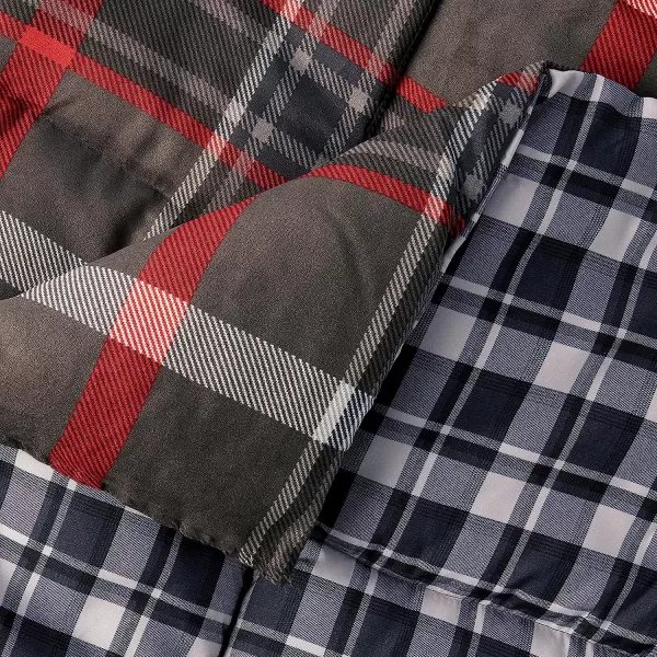 imageEddie Bauer  Twin Comforter Set Reversible Plaid Bedding with Matching Sham Home Decor for Colder Months Willow Dark Grey TwinTwin Willow Dark GreyRed
