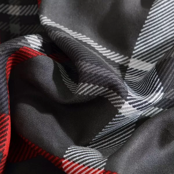 imageEddie Bauer  Twin Comforter Set Reversible Plaid Bedding with Matching Sham Home Decor for Colder Months Willow Dark Grey TwinTwin Willow Dark GreyRed