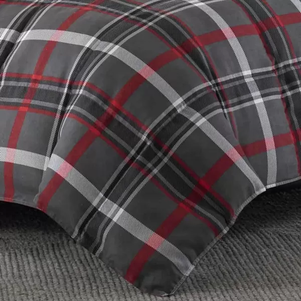 imageEddie Bauer  Twin Comforter Set Reversible Plaid Bedding with Matching Sham Home Decor for Colder Months Willow Dark Grey TwinTwin Willow Dark GreyRed