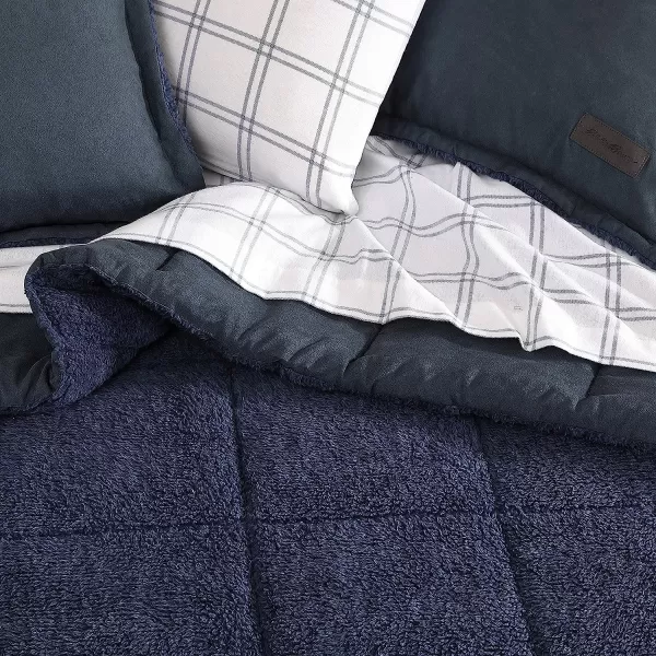 imageEddie Bauer  Twin Comforter Set Reversible Sherpa Bedding with Matching Shams Cozy amp Warm Home Decor Sherwood Red TwinSherwood Blue King Lodge