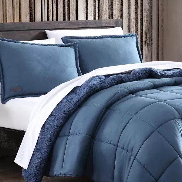 imageEddie Bauer  Twin Comforter Set Reversible Sherpa Bedding with Matching Shams Cozy amp Warm Home Decor Sherwood Red TwinSherwood Blue Queen Lodge