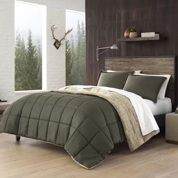 imageEddie Bauer  Twin Comforter Set Reversible Sherpa Bedding with Matching Shams Cozy amp Warm Home Decor Sherwood Red TwinSherwood Green Queen Lodge  Sets Edgewood Plaid Queen