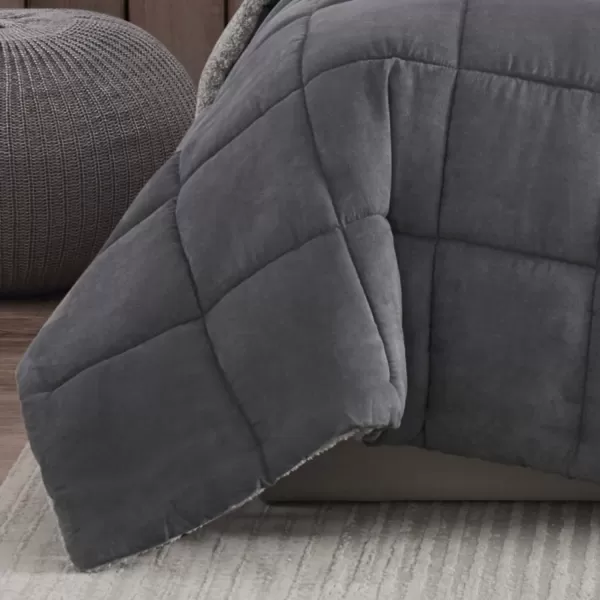 imageEddie Bauer  Twin Comforter Set Reversible Sherpa Bedding with Matching Shams Cozy amp Warm Home Decor Sherwood Red TwinSherwood Grey Queen Lodge