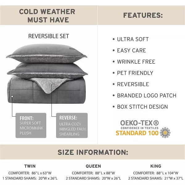 imageEddie Bauer  Twin Comforter Set Reversible Sherpa Bedding with Matching Shams Cozy amp Warm Home Decor Sherwood Red TwinSherwood Red Queen Lodge