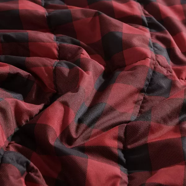 imageEddie Bauer  Twin Duvet Cover Set Cotton Reversible Bedding Buffalo Plaid Home Decor for All Seasons RedBlack TwinBlanket Throw RedBlack