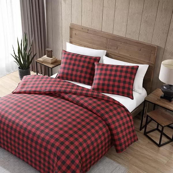 imageEddie Bauer  Twin Duvet Cover Set Cotton Reversible Bedding Buffalo Plaid Home Decor for All Seasons RedBlack TwinComforter Set Twin RedBlack