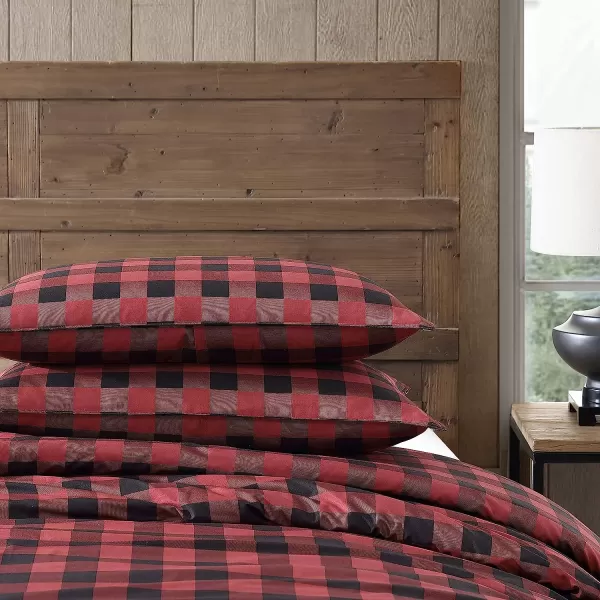 imageEddie Bauer  Twin Duvet Cover Set Cotton Reversible Bedding Buffalo Plaid Home Decor for All Seasons RedBlack TwinComforter Set Twin RedBlack