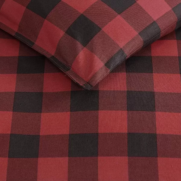 imageEddie Bauer  Twin Duvet Cover Set Cotton Reversible Bedding Buffalo Plaid Home Decor for All Seasons RedBlack TwinComforter Set Twin RedBlack