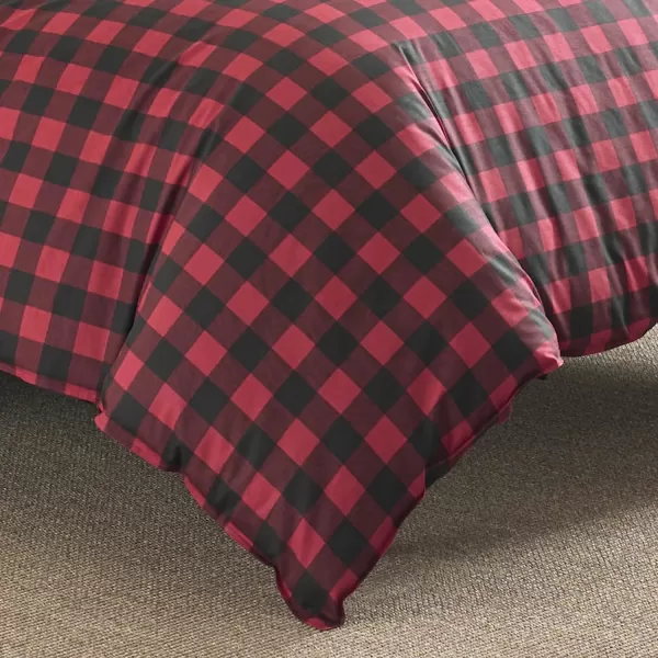 imageEddie Bauer  Twin Duvet Cover Set Cotton Reversible Bedding Buffalo Plaid Home Decor for All Seasons RedBlack TwinDuvet Set Queen RedBlack