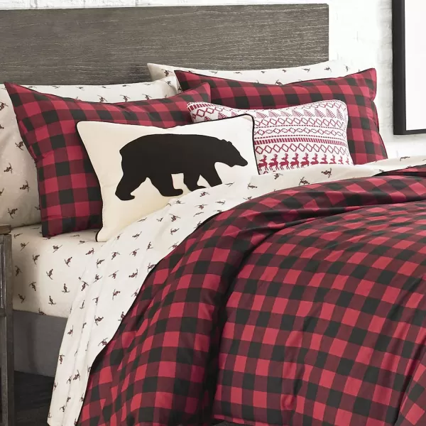 imageEddie Bauer  Twin Duvet Cover Set Cotton Reversible Bedding Buffalo Plaid Home Decor for All Seasons RedBlack TwinDuvet Set Twin RedBlack