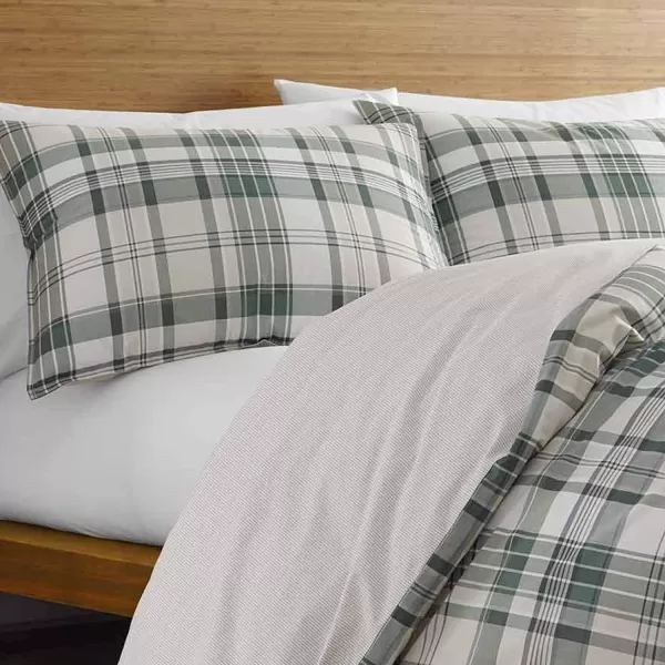 imageEddie Bauer  Twin Duvet Cover Set Cotton Reversible Bedding with Matching Sham Plaid Home Decor for All Seasons Timbers Evergreen TwinKing