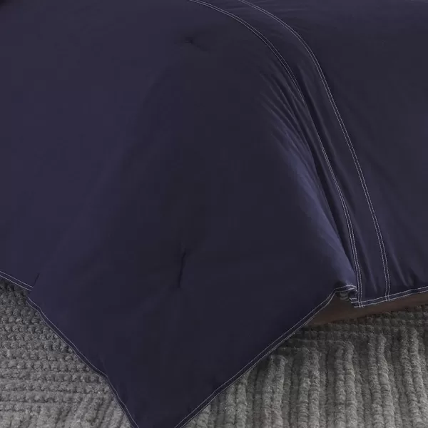 imageEddie Bauer  Twin Duvet Cover Set Cotton Reversible Bedding with Matching Sham Stylish Home Decor Kingston Navy TwinNavy Twin
